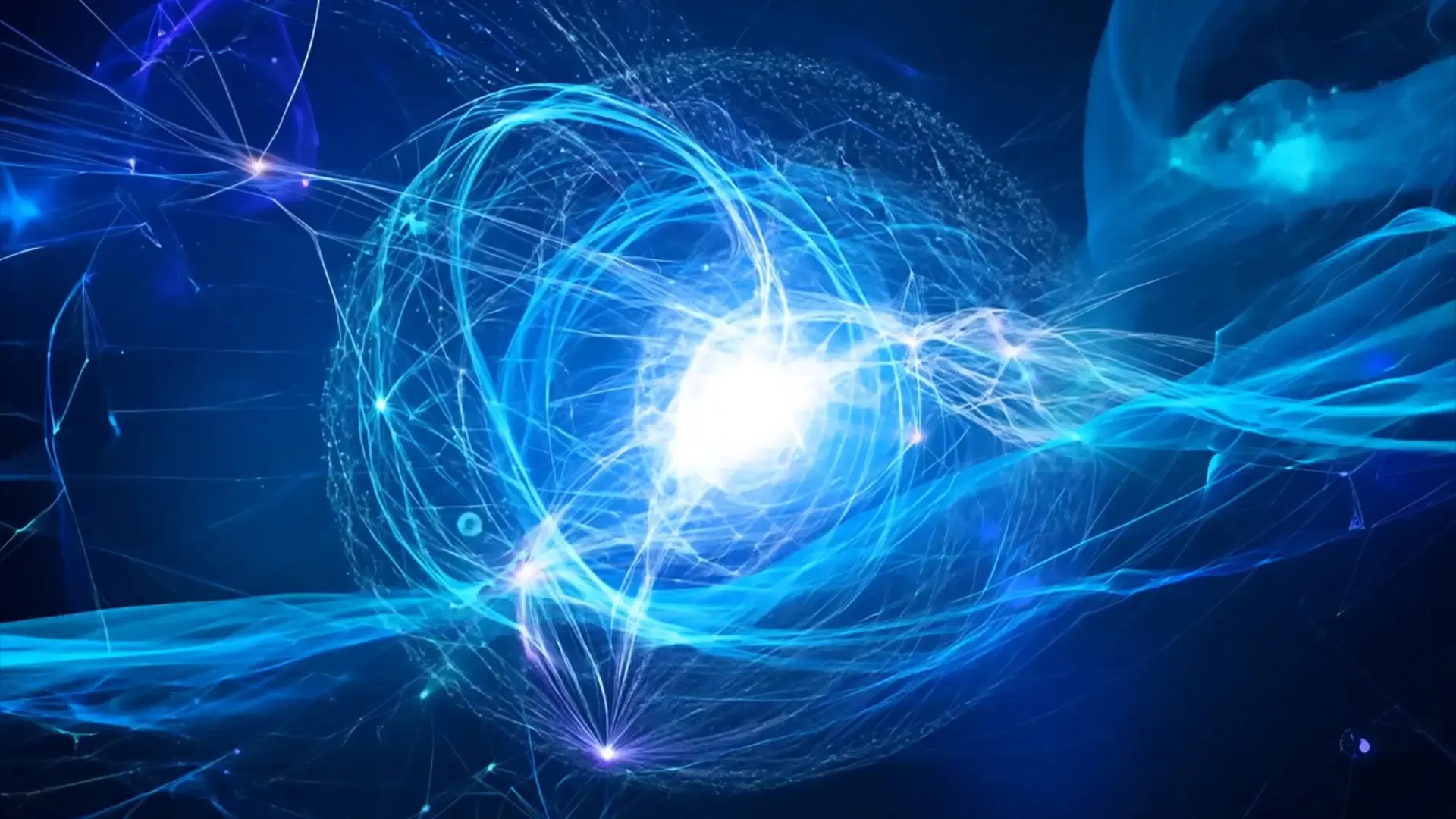 Futuristic Blue Energy Flow Video Overlay